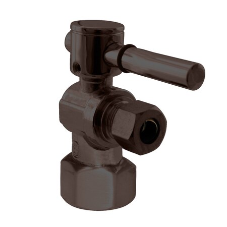 Westbrass Angle Stop, 1/2" IPS x 3/8" OD, 1/4-Turn Lever Handle in Oil Rubbed Bronze D103BL-12